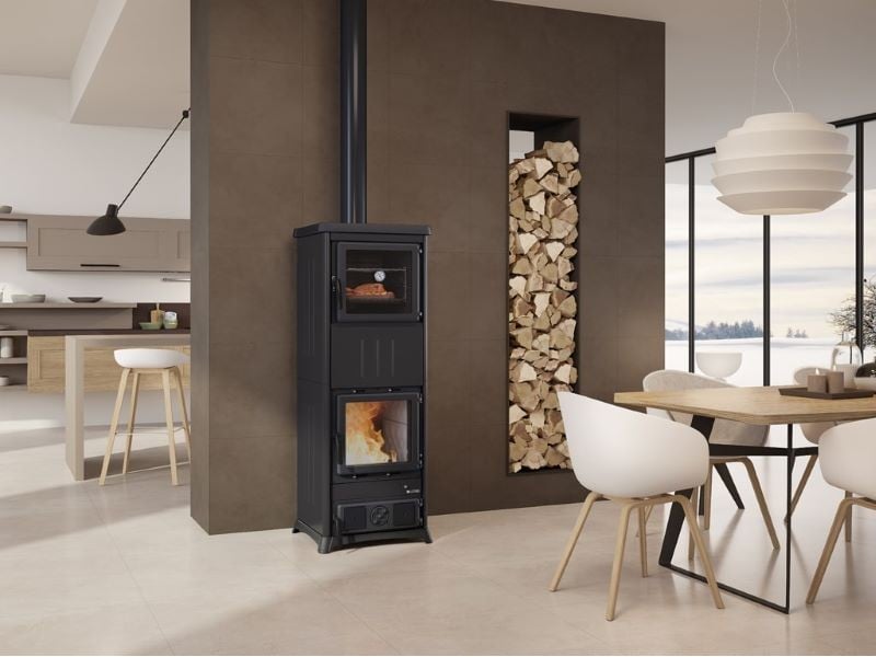 Piec kominkowy La Nordica NOVA FORNO.16 STEEL z piekarnikiem
